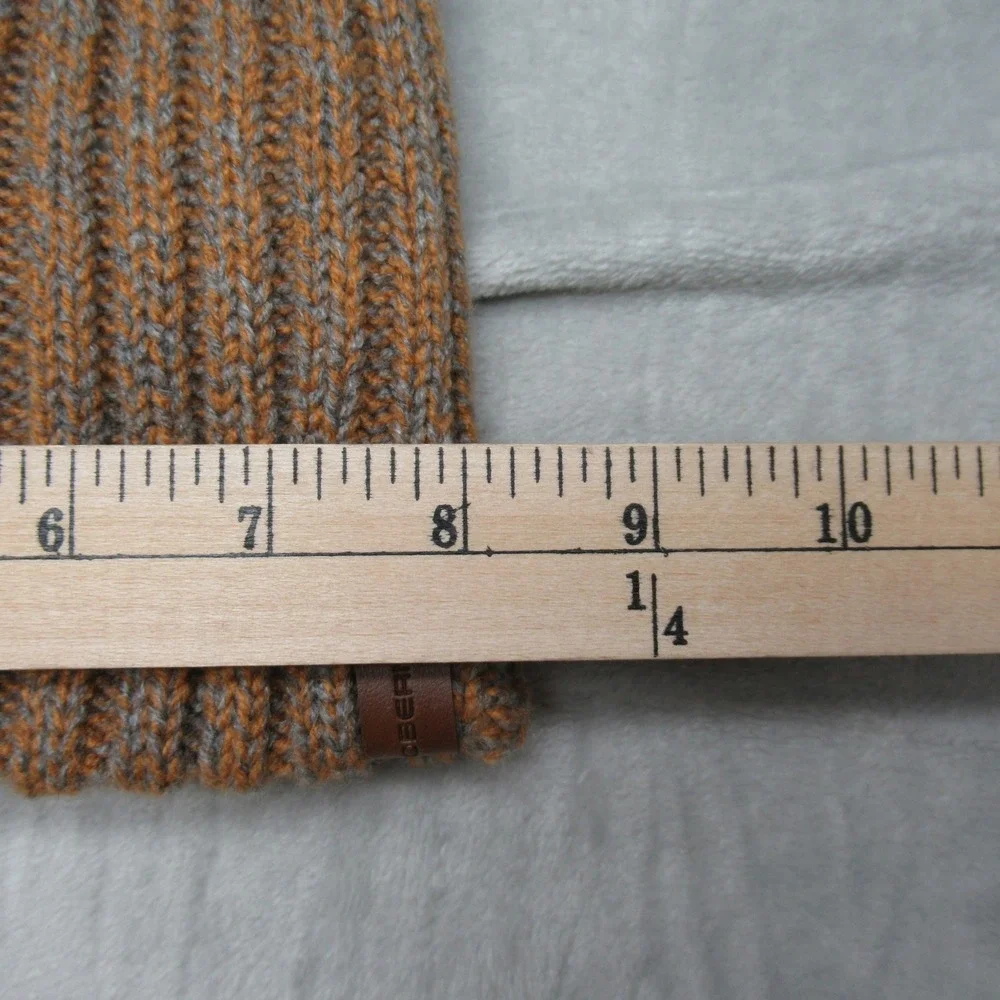 Obermeyer Beanie Womens One Size Brown Ribbed Knit Fir Faux Fur Pom Hat $40 NEW‎
